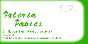 valeria papics business card