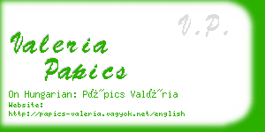 valeria papics business card